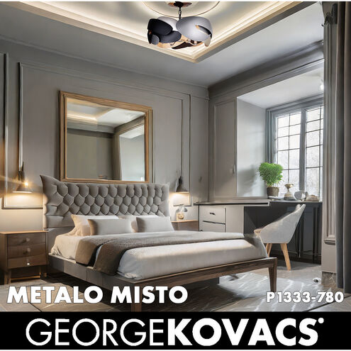 Metalo Misto 4 Light 20 inch Brass / Cola Grey / Matte Black Semi Flush Ceiling Light
